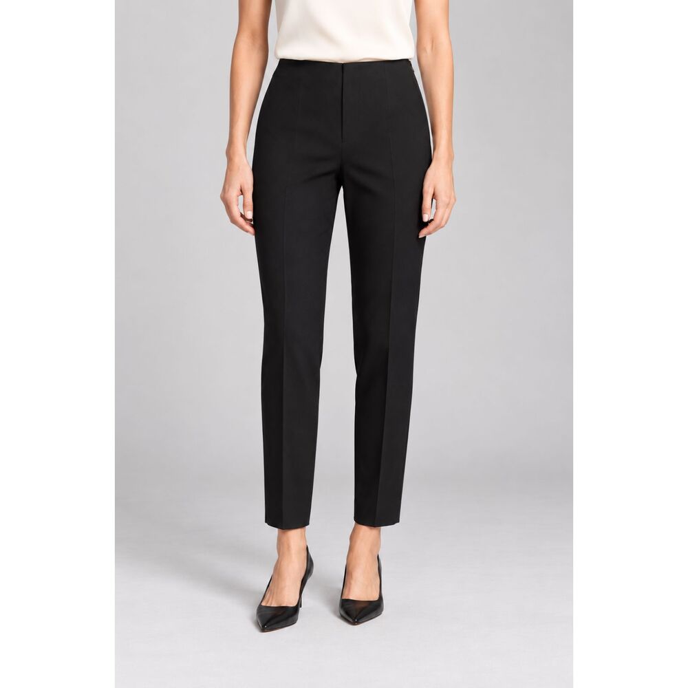 Piazza Sempione Audrey Pants IT 42 US 6 Black Stretch Slim Ankle Made Italy